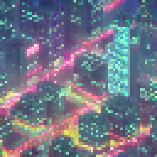 Neon-lit streets, towering skyscrapers, and robotic drones fill the cyberpunk city; create an anime-style image of the dystopic city center.