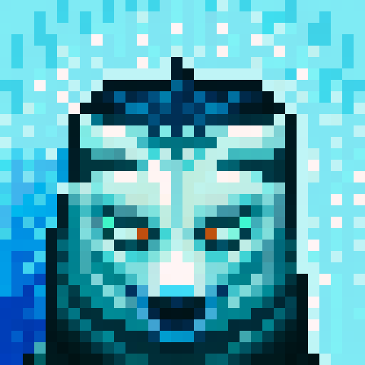 wolf avatar, portrait, glowing eyes