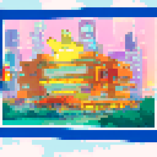 Yellow-skinned Simpsons characters wearing anime-inspired clothing, standing in front of a neon-lit cityscape with giant robot mechs towering behind them