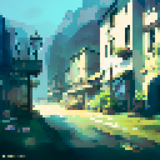 Video game, side scroller. Dark industrial city 