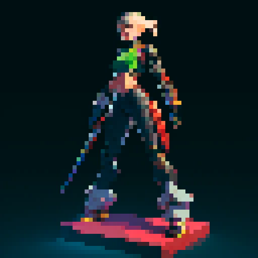 Full-body image of a cyborg ready to fight, no background.