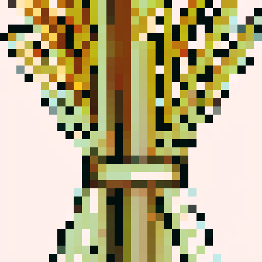 A bundle of wheat using few colors