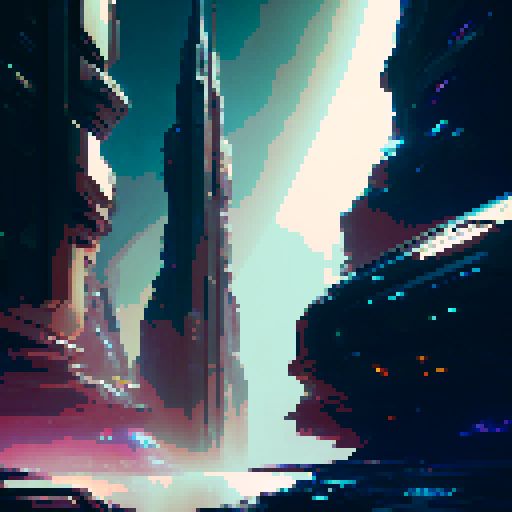 Futuristic cyberpunk city from the view of a cozy apartment and the silhouette of a black cat