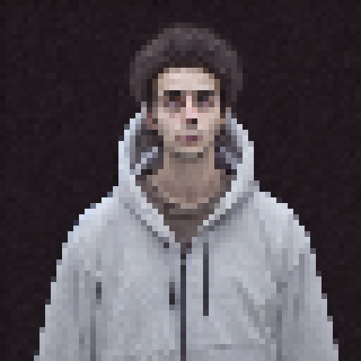 a young scary frightened man stuck between predators