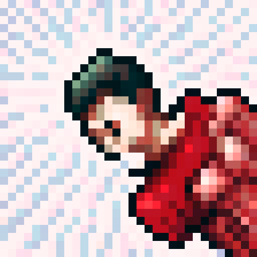 32x32 pixel game icon showcases a close-up, high-saturation portrait of a skilled character with dynamic shading and bold outlines, rendered in sRGB for a skillfully vibrant and impactful visual.