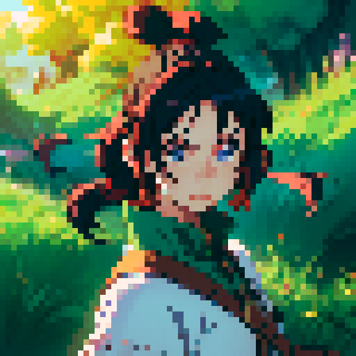 Anime warrior on an adventure