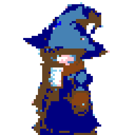 Wizard, blue Robe, platformer 2D video game