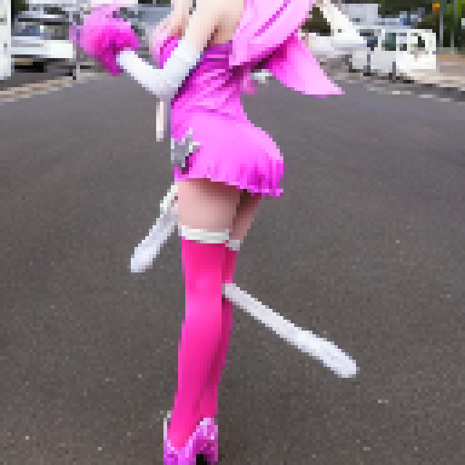 miss fortune from league of legends, wearing a bunny outfit with leg tights while dancing on a pole