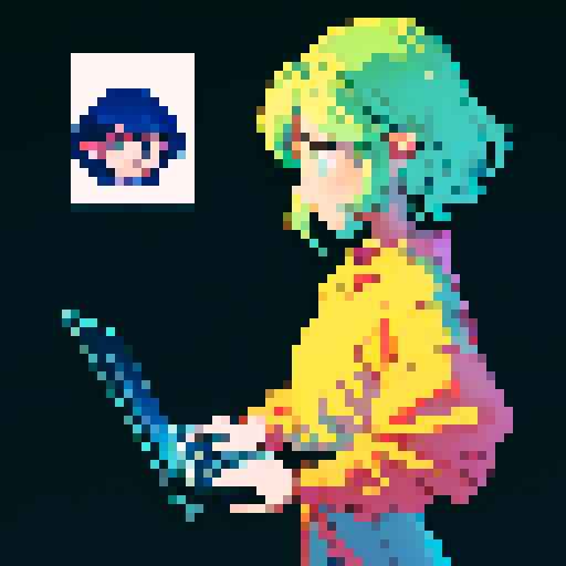 Glowing chat bubble, connected pair of laptops, two hands shaking, retro pixel art, minimalist design, soft muted colors, plain black background, two persons