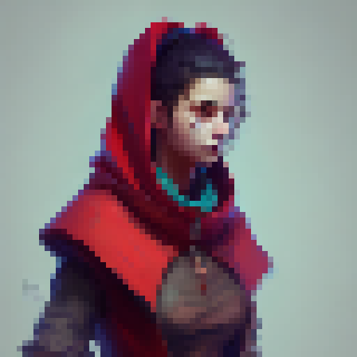 girl with a red cape, animated all directions, topdown