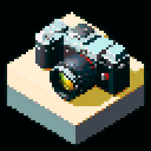 Isometric view of a modern SLR camera.