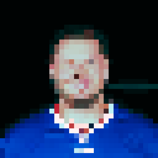 nfl football player, profile view, forward-facing, wearing jersey, no helmet, game icon style, 32x32 pixel art, sRGB, skillful expression, close-up portrait