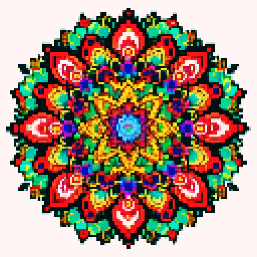 colorful,floral,symmetrical mandala

