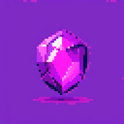 Glowing purple gem core. on a solid color background so I can easily remove the background