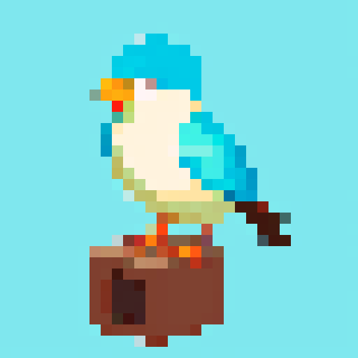 Bird with Fan Tail. Bird only. Simple, clear.