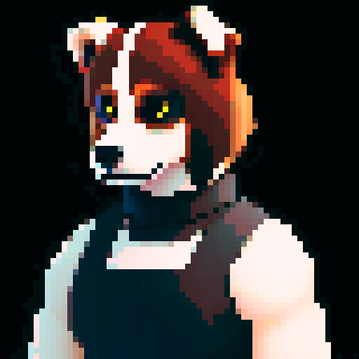 portrait, realistic sprite, shoulders up, dog, big dog, medium dog, dark