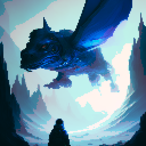Blue and white scaled Basilisk in a fantasy RPG style