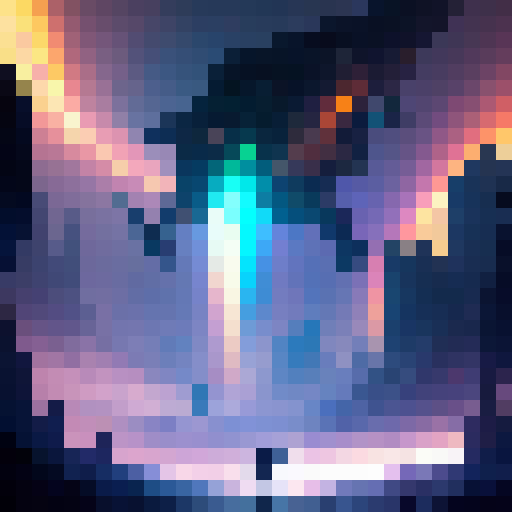 Colorful goblin warrior brandishing a wicked scimitar, surrounded by a vibrant rainbow of swirling magic, set against a dark, eerie forest backdrop.