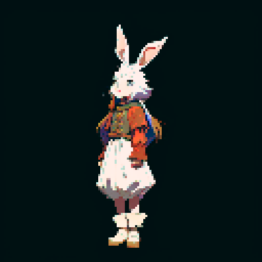 Mysterious and whimsical wererabbit in the style of wizardry