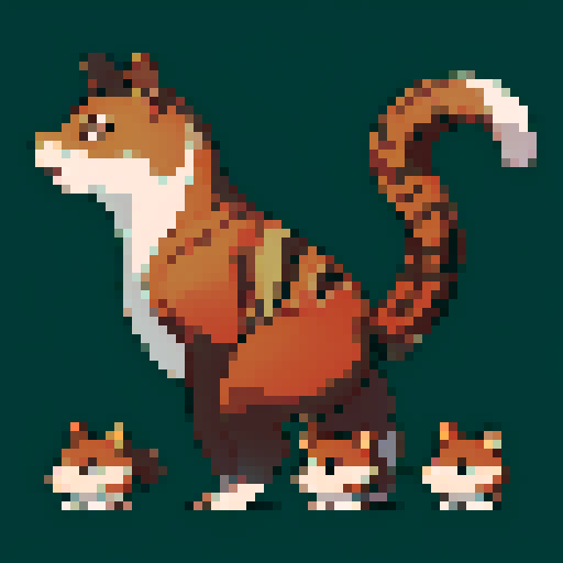 squirrel, fullbody sideview, sprite sheet