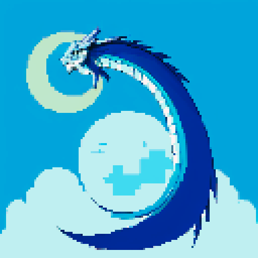 blue and white basilisk looking at the moon hoping to reach their one day 