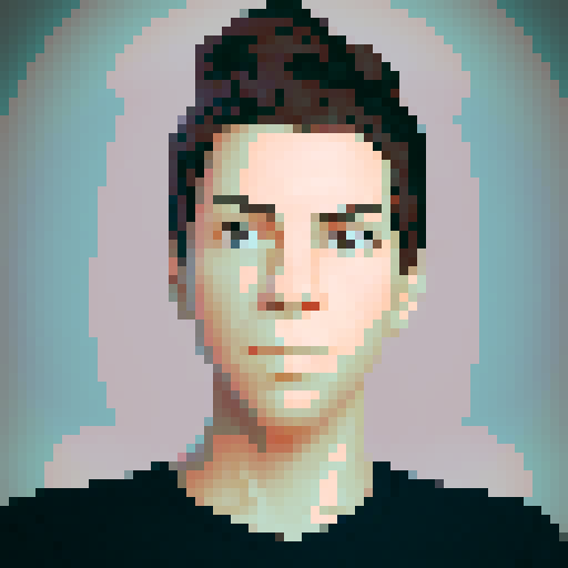 Cartoonish pixel art profile picture