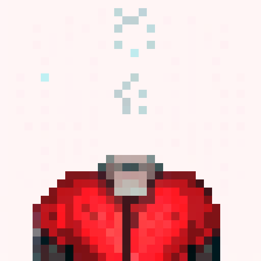 mags coat, game icon, 32x32 pixel art, sRGB, skill art, close up, portrait, vibrant colors, detailed stitches, glossy texture, metallic buttons, intricate embroidery, flowing fabric, dynamic folds