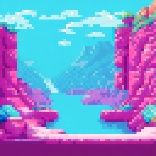 a crystal cave pink and blue