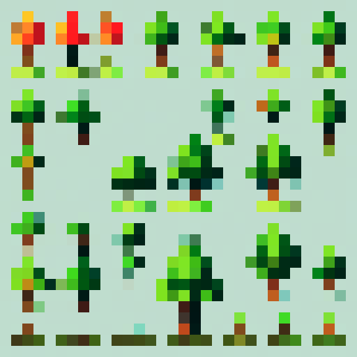 top down zelda style tree to be used in the game world