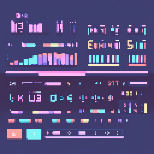 visualize UI elements for Stamina Bar: A visual representation of the player's current stamina level; Stress Bar: Visual indicator of the player's stress level, changing colors or patterns based on intensity; Target Bar: A bar showing the work target progress during gameplay; Timer: A clock or countdown display for time-sensitive tasks or shifts.