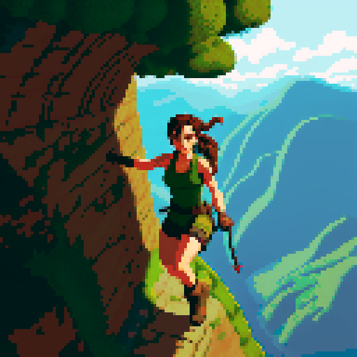 tomb raider climbing up hills and mountains