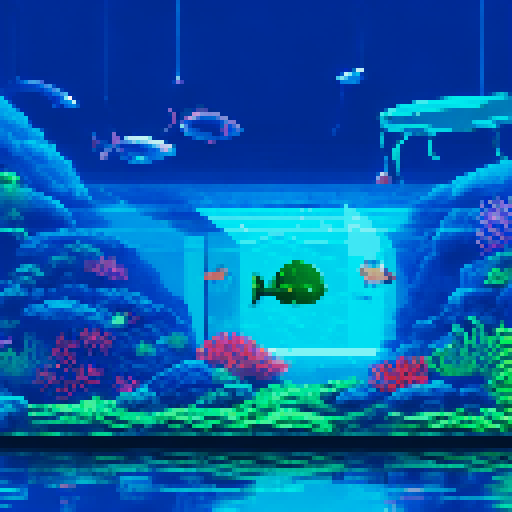 sealife museum inside perspective looking at the aquarium