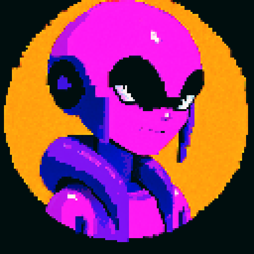 alien, vibrant colors, retro 8-bit, low resolution, extraterrestrial beings, blank background, pixel art, sRGB