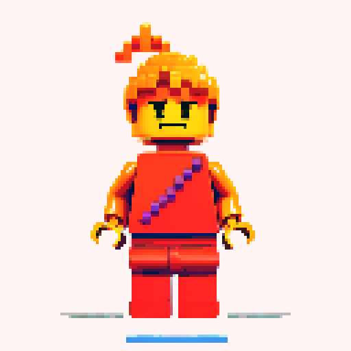 lego pixel, vibrant colors, blocky shapes, small plastic bricks, isometric perspective, retro video game, low resolution, 8-bit graphics, sharp edges, square grid, limited color palette, nostalgic feel, brick-built characters, iconic lego logo, digital recreation, detailed textures, crisp lines, simplified forms, nostalgic gaming vibes