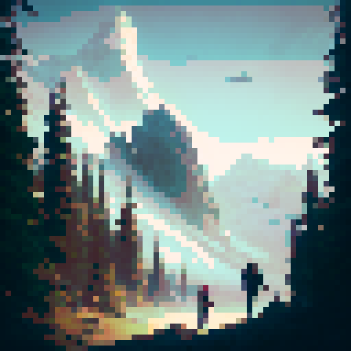 Man and woman climbing up a mountain