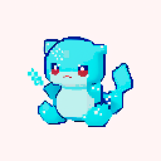 Pokemon style water type starter, no background