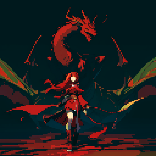 full-body image of a red dragon, dragon alone with nobody else in the frame