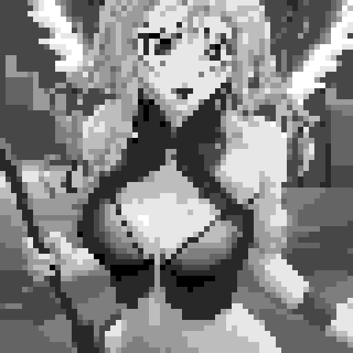 lustful succubus, skin tight lace, deep v-neck crop top, demonic scythe, pixel art, sRGB