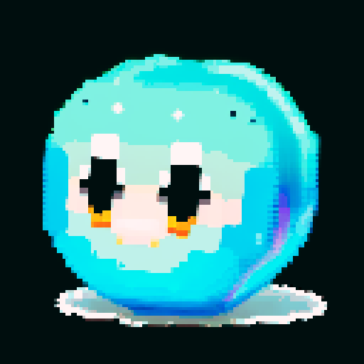 A larger, dazzling slime with a body made of semi-transparent, glittering gemstones. It has bright, sparkling eyes and a joyful smile, with light reflecting off its facets. No background.
