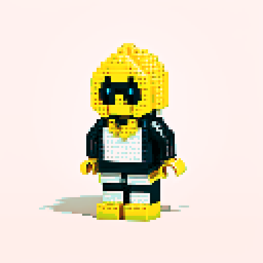 Gold hoody pixel lego