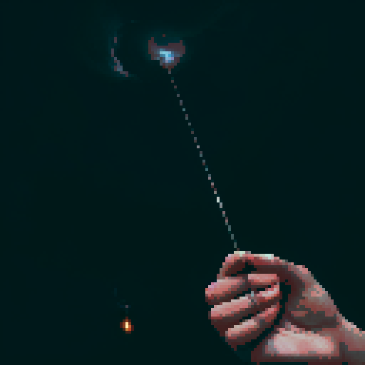 Hand holding an incense, stick, smoke