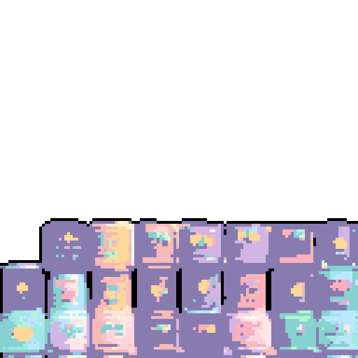 16 abstractly cute designed 14x15 pixel books in pastel tones, each with a fantasy themed cover like "attack_book, bomb_book, carpenter_catalogue, dagger_book, fishing_book, garbage_can_book, god_book, green_tea_book, immunity_book, lewis_shorts_book, luck_book, magnet_book, milk_book, ore_catalogue, rice_book, speed_book"