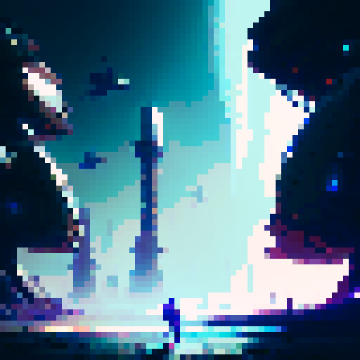 Cyberpunk warriors with blue glowing eyes, clad in metallic armor, standing amongst towering wind turbines and solar panels in a post-apocalyptic wasteland, with a fantasy RPG art style, looking epic