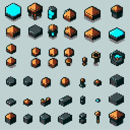 I want a wide copper mounting for some object. It should have a large flat space on top to connect something. I want this object usable an asset in a videogame, meaning only one object per image, outlined with a strong black stroke, on a solid-color background.