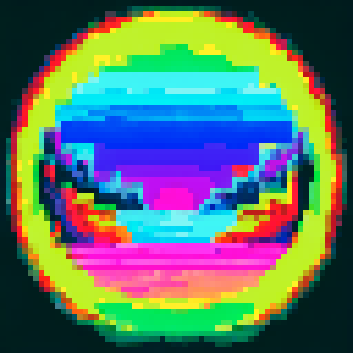 colorful art paintbrush, 32x32 badge style, bold black outline, vibrant sRGB colors