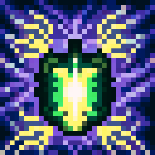 Generate an image of a dangerous cosmic ant from the future. This ant should have an otherworldly appearance, with an armored exoskeleton featuring iridescent colors that shift between dark purples, blues, and vibrant yellows. Its body should be sleek and segmented, with advanced technological elements integrated into its design. The ant should have menacing mandibles, glowing eyes, and intricate patterns on its body that evoke a sense of cosmic power. Ensure the design conveys a sense of danger