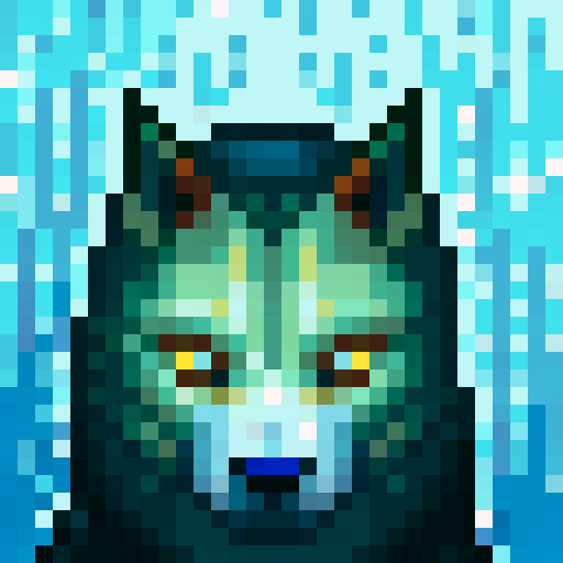 wolf avatar, portrait, glowing eyes
