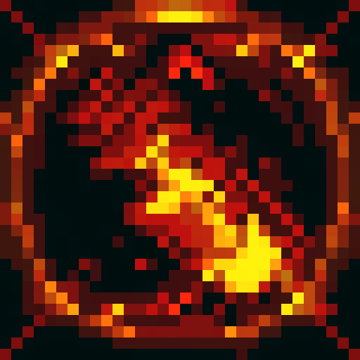 A tower of flame using the reference palette