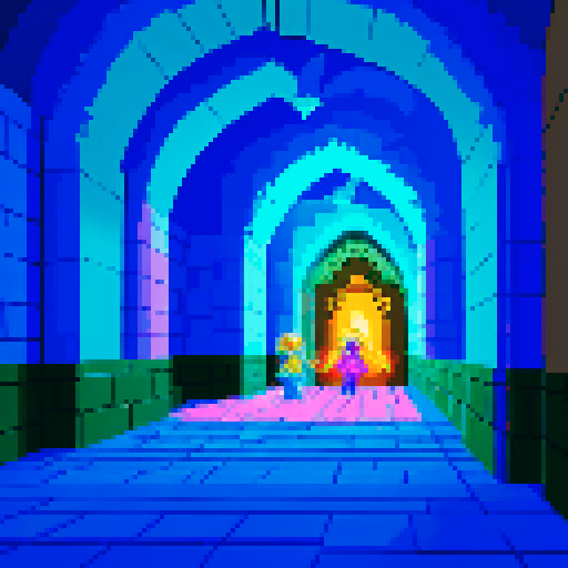 Mages attacking on a castle hallway