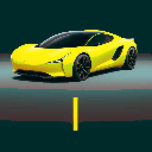 Generate an image of a yellow futuristic car without any background. The car should have a sleek, aerodynamic design with smooth, flowing lines and a cutting-edge aesthetic. It should feature advanced lighting elements and a glossy, high-tech finish. The design should exude innovation and speed, embodying the essence of a high-performance vehicle from the future.